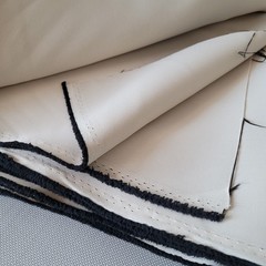 6.5 Yds Blockout Fabric Lining Drapery Curtain Black Edge Satin Soft Matte Beige