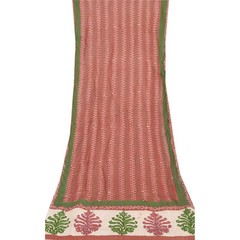 Sanskriti Vintage Pallu Fabric Chiffon Silk Design Hand Beaded Decor Craft