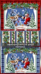 Quilting Treasure – Christmas Garland Border Stripe- Blue Quilting BTY Fabric