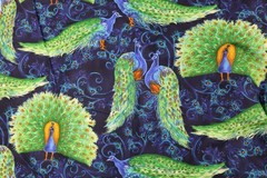 2 YD x 42” Peacock Blue Purple Green Fabric Springs Creative Rare MichellePalmer