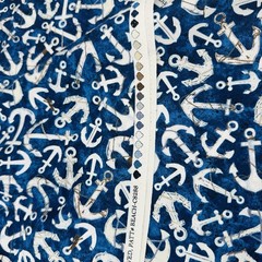 Welcome To The Beach Anchors Timeless Treasures Navy Cotton Fabric By Half Yard