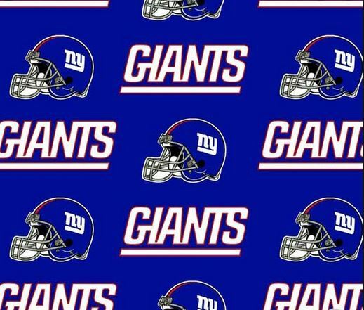 NFL New York Giants 100% Cotton Fabric 1 Yard 36”x58” NEW football Crafts