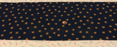 Bronze-Colored Stars & Hearts on Navy * Fabri-Quilt Inc. * 100% Cotton * 8″x21″