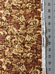 Snack Attack Nuts Food FQ (26” x 22”) Kanvas Cotton Fabric – New