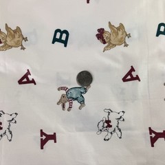 Adrienne Samuelson Fabric BABY themed with animals 2 1/4 yard 56 inch wide