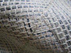 Schumacher’s HECETA Embroidery Geometric Global Blue Ivory 5.22 yds w/ Cutout