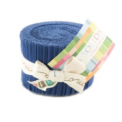 Admiral Blue Jelly Roll Moda Fabrics Bella Solids 20 Premium Cotton Strips