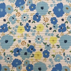 Cotton Fabric Quilting Patchwork Fat Quarter Bundles Blue Flowers 20″ x 20″