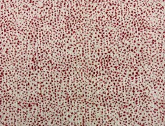 THIBAUT SWING VELVET PERSIMMON RED ANIMAL SPOT EXCLUSIVE FABRIC REM 34″LONG 36″W