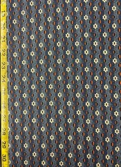 Indigo and Cheddar Marcus Fabrics mid century modern R330771 Blue white flowers