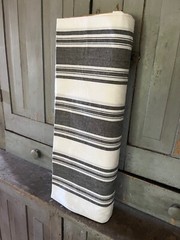 Dunroven House Farmhouse Awning Stripe Black White Woven Cotton Homespun Fabric