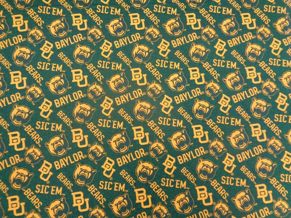 BAYLOR UNIVERSITY “BEARS” SPORT DESIGN BRAND NEW 1/2 YARD PIECE 100% COTTON