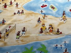 Cotton Fabric Socks Monkey Sumer Island By Moda 44”x 32”102