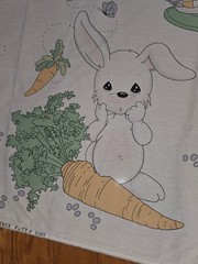PRECIOUS MOMENTS Bunnies Nursery Baby Crib Quilt 2 Panel Fabric 45×89″ SPECTRIX