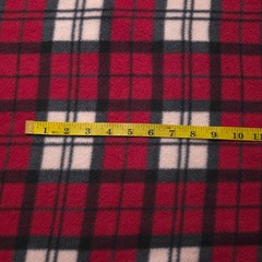 Red Plaid Fleece Fabric 58″ Wide Black Cream Windowpane Fleece Yard
