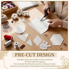 ERLCZHU 100 Pcs 7×7 Inches Cotton Fabric Squares Precut Quilting Fabric Bundles