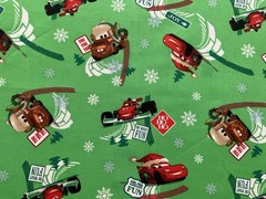 Cotton Fabric Winter Cars By Walt Disney Cotton Fabric 43” x 27”290