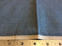 WHITE DOTS ON BLUE COTTON BY GENERAL FABRICS 5/8 YARD
