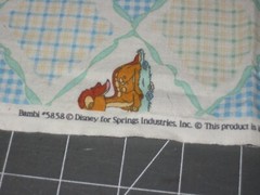 Vintage Bambi Disney Thumper Springs Industries Sz 15″x 21 1/2 ” Lt Blue & Green