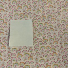 HTF Dear Stella Abstract Rainbow Fabric Blue Yellow Pink Green Fuchsia White BTY