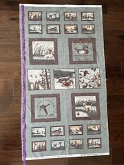 MODA Northern Flight by Holly Taylor Brushed Cotton Green Panel, 1/2 Yard VTG