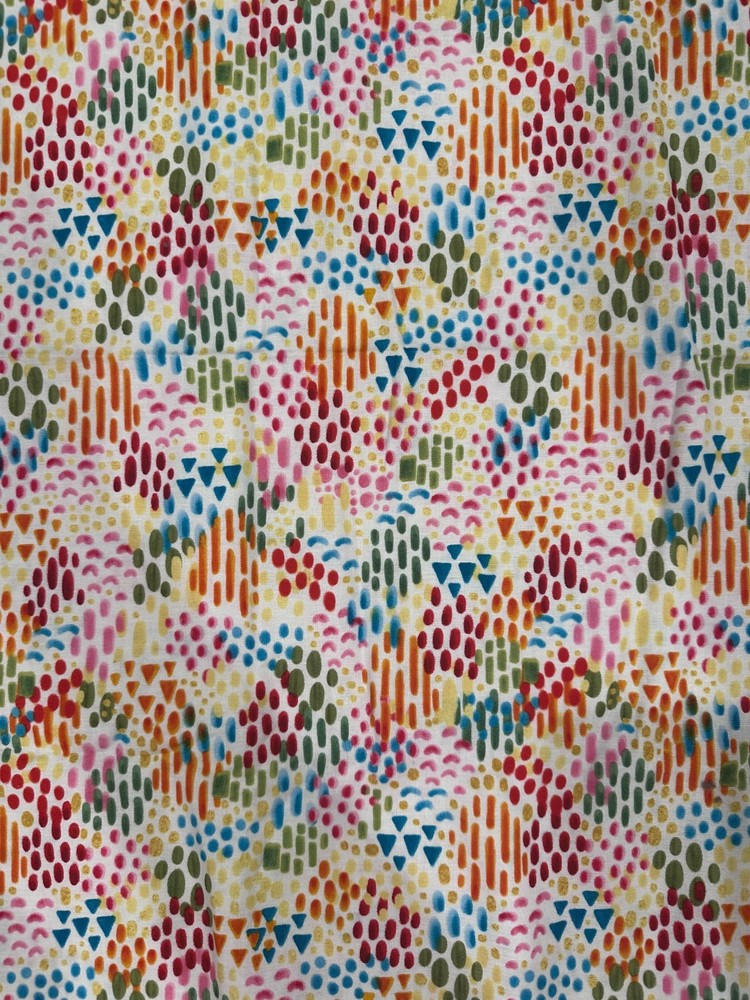 Rainbow Brushstrokes Keepsake Calico Cotton Fabric by the Quarter Yard 9″ x 43″