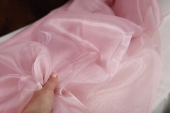 Dusty/Rose Crystal Sheer Organza Fabric By the Yard 161