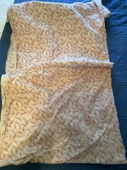3 Yards + 30” Cotton Fabric White / Maroon Leaves W/ Strangled Veins & Dotting