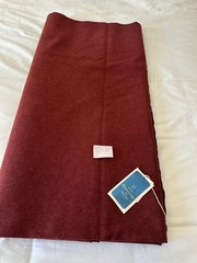 PENDLETON Virgin Wool 6+Yd Remnant 60″ Wide Burgundy Sponged Medium Weight Label