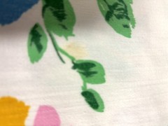 Vtg Waverly Decor Floral Fabric White Background with Flowers Sun Country