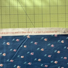 Vintage Stanley King Studio Blue Pink Chintz Fabric 2 yards +16″x 54″w