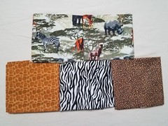 Lot 5 Yards+ Fabric Safari Animals Spots Zebra Stripe Prints Cotton