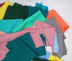 Vintage Scrap Fabric Pieces Various Colors Polyester 1 Pound Lot Destash