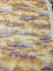 Bt YARD SKYLINE OMBRE Cream Purple Tan Sunrise Clouds Pastel 100% Cotton Fabric