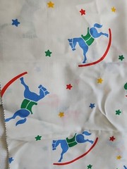 Vintage Whimsical Baby Child Theme Colorful Fabric Pieces Lot 9 Crafts Quilting
