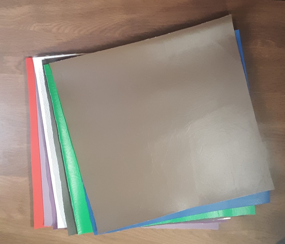 Scrap Faux Leather 10×10 Inches-8 Pieces-Multicolor Handcut Squares Remnants