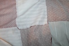 Mauve Pink Floral Cotton Fabric Unfinished Blanket Quilt Top – 51×90
