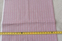 By 1/2 Yd, Vintage, Blue Pink Mauve & Cream Floral Striped/Fabric Traditions,V14