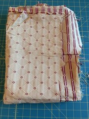 VTG NOS Damask Upholstery Fabric Gold Burgundy Red Stripe Jacquard 1 Yd X 56”