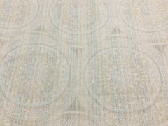 Cowtan & Tout Woven Linen Medallion Suzani Upholstery Fabric- Olma Mist 2.10 yd