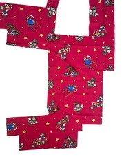 Vintage 1980s Super Mario Bros Nintendo Red Cotton Fabric Scrap Kart Flying
