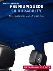 Blue Suede Headliner Fabric – 96″ L × 60″ W Auto Head Liners, Fabric Tube Packag
