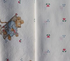 LOT 2 Yards VINTAGE Juvenile Fabric Country Mice & Hearts Princess Fabrics, Inc.