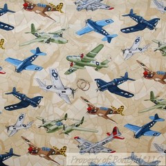 BonEful Fabric FQ Cotton Quilt Aqua Blue Water Asian Anime Fish Beach Boy Sushi
