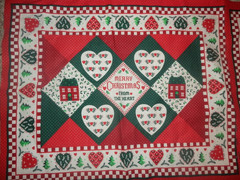 Wamsutta Hallmark Christmas fabric placemats/quilt From the Heart cut & sew