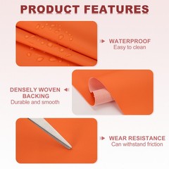 63×39.4in Faux Leather Sheets, Faux Leather Fabric Vinyl PVC, Orange Red
