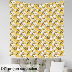 Magnolia Flannel Fabric by the Yard Floral Soft Not Stretchy Fabric for Kids DIY
