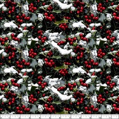 Hoffman – Frosted Holidays – Packed Holly – Christmas, Fabric by the Yard