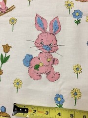 Vtg Nursery Animals Fabric 48 L x 36 W Cat Horse Bunny Lamb Bear Elephant Doll