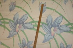 5 yds Stunning Designer Fabric Leilani Blush Orchids print Cotton Drapery 54″w